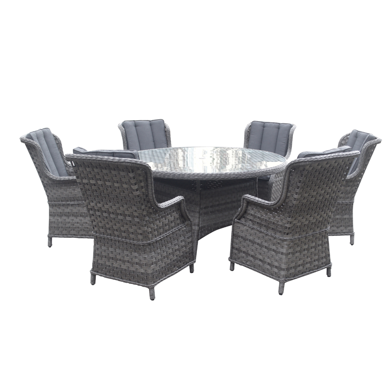 Lombok 6 Seater Round Dining Set