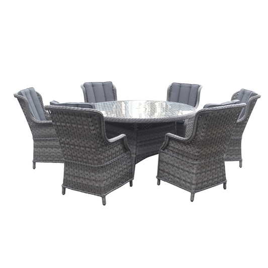 Lombok 6 Seater Round Dining Set