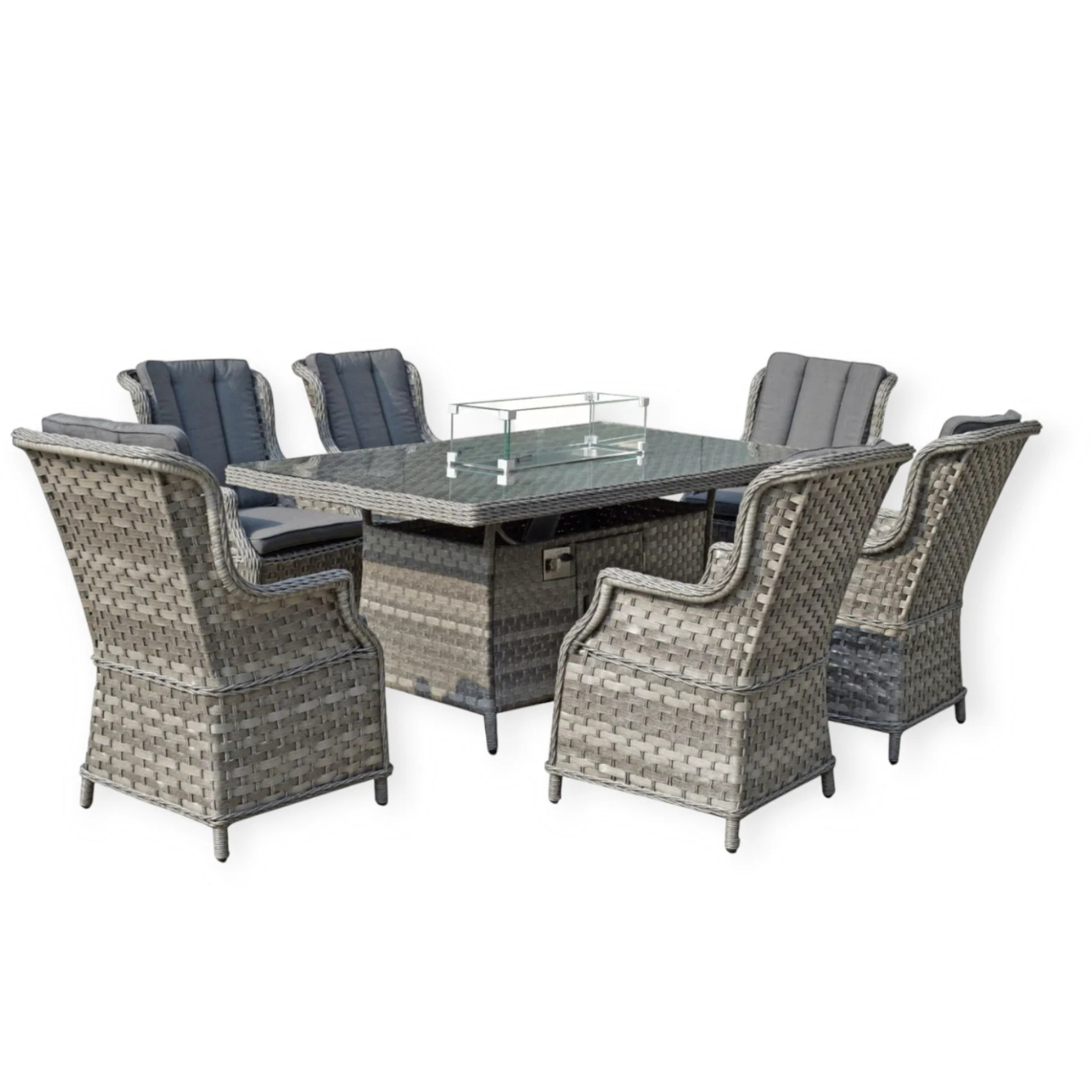 Lombok 6 Seater Firepit Set Grey
