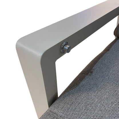 Langkawi Sun Lounger — Cream Aluminium Reclining Garden Lounger with Adjustable Backrest
