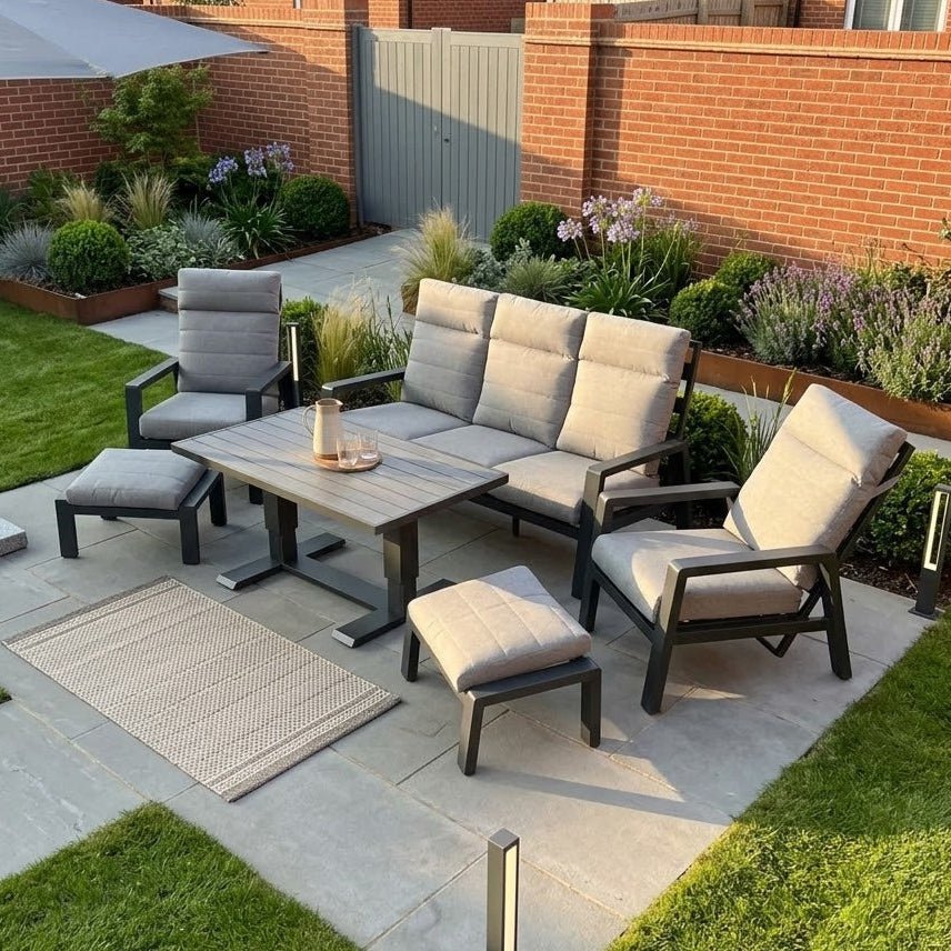 Langkawi 7 - Piece Luxury Aluminium Garden Sofa Set - Love Home & Garden
