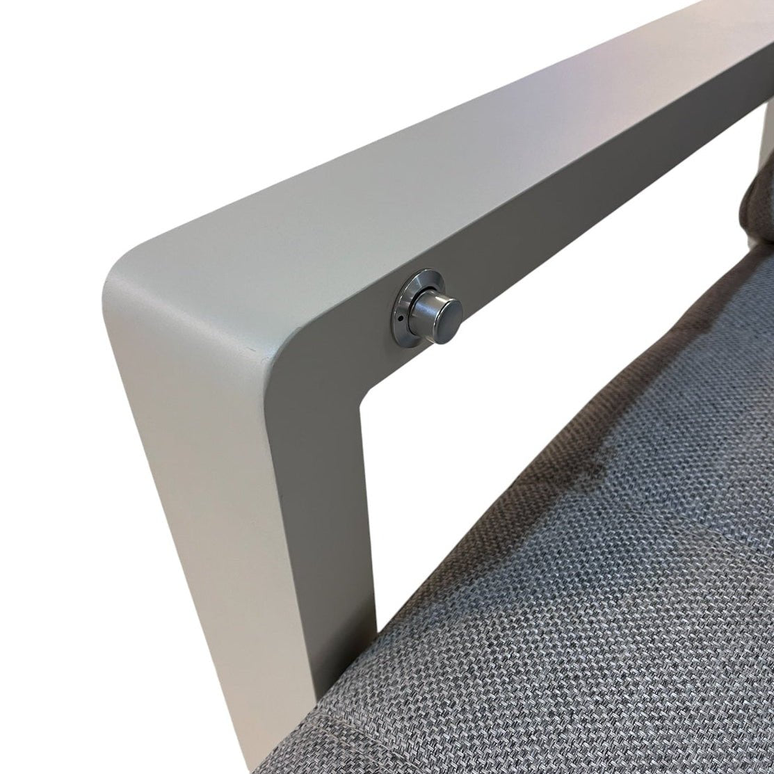 Langkawi Sun Lounger — Cream Aluminium Reclining Garden Lounger with Adjustable Backrest - Love Home & Garden