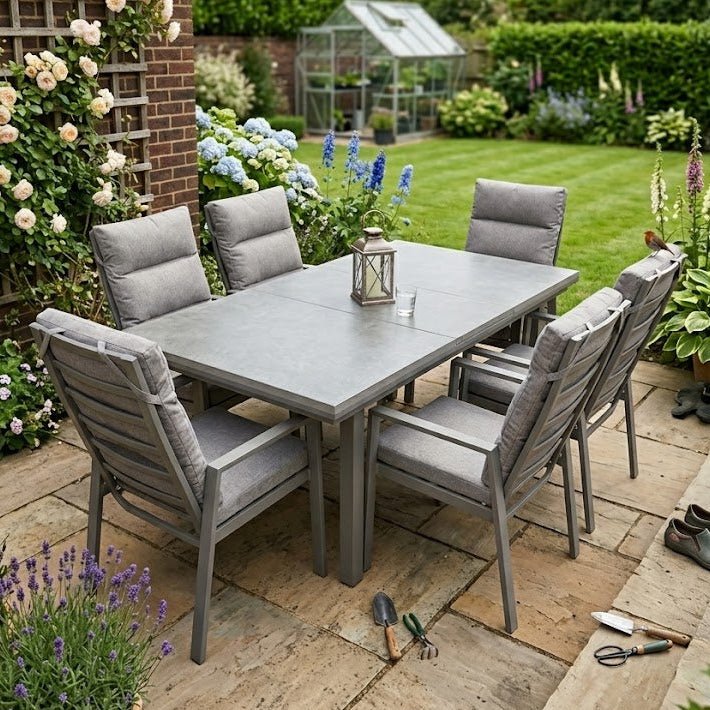 Tuscany extendable table and 6 recliner chairs - Love Home & Garden